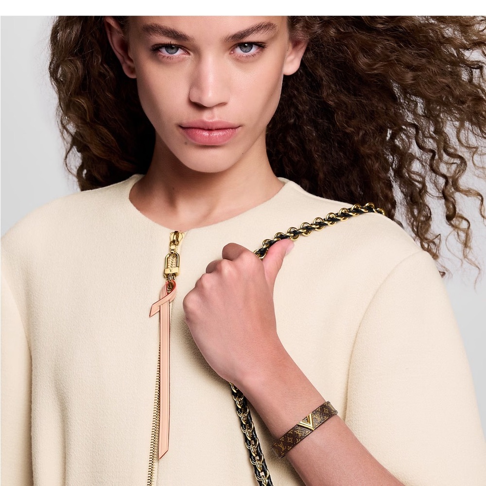 Louis Vuitton Monogram Brown Essential V Bracelet with Gold Accents size 15 - Picture 5 of 15